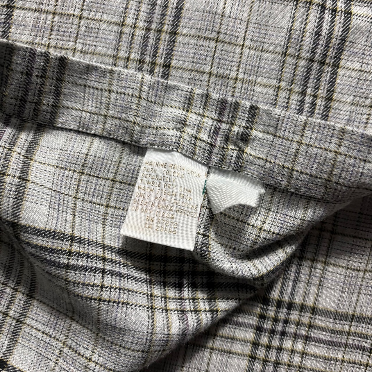 PERRY ELLIS cotton rayon check shirt
