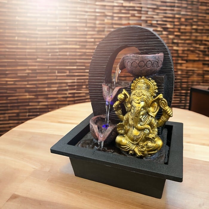 流水のオブジェ 縁起物 ガネーシャ AT24007 象 ヒンドゥー教