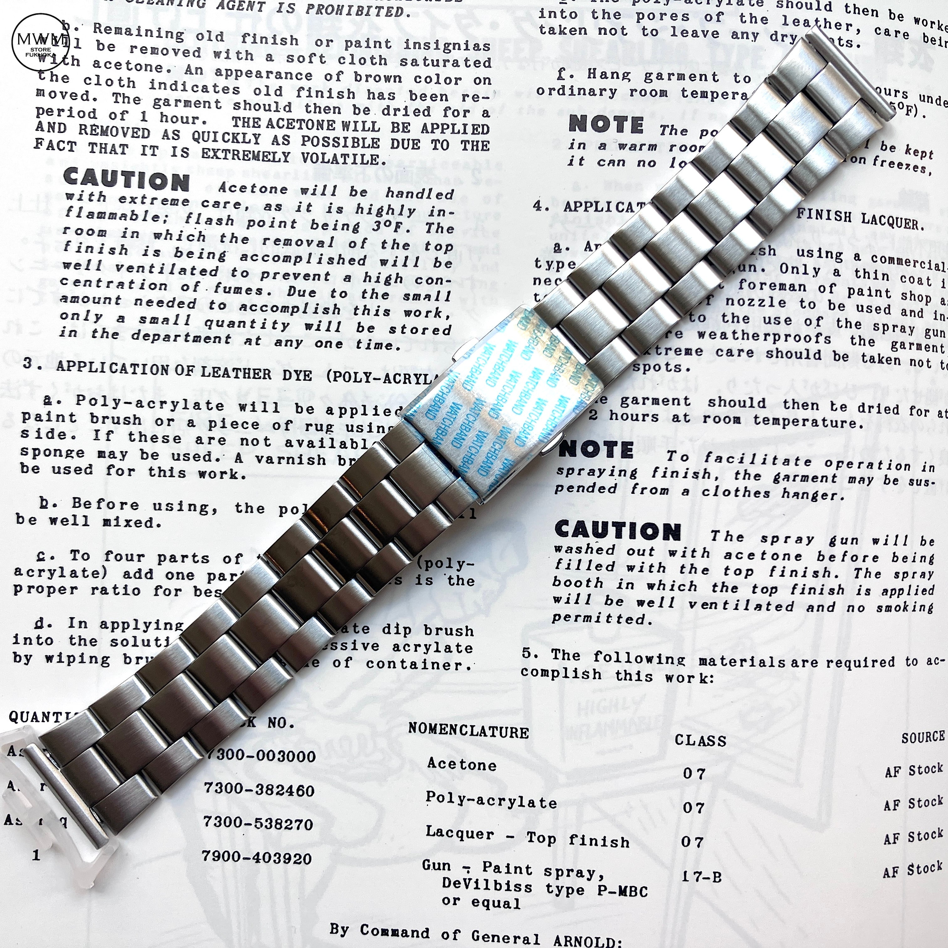 BAMBI 時計バンド ブロック・ワンタッチブレスレット ステンレス