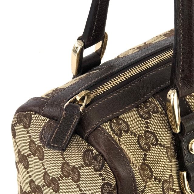GUCCI グッチ　GGキャンバス　ミニボストン　ハンドバッグ　ブラウン　vintage　ヴィンテージ　オールド　ky3f8p