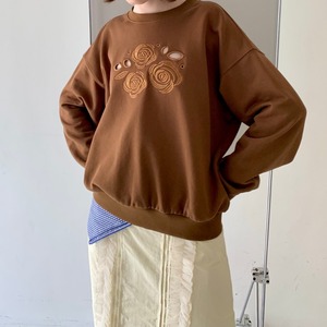 eyelet flower embroidery sweatshirt　2litr05788