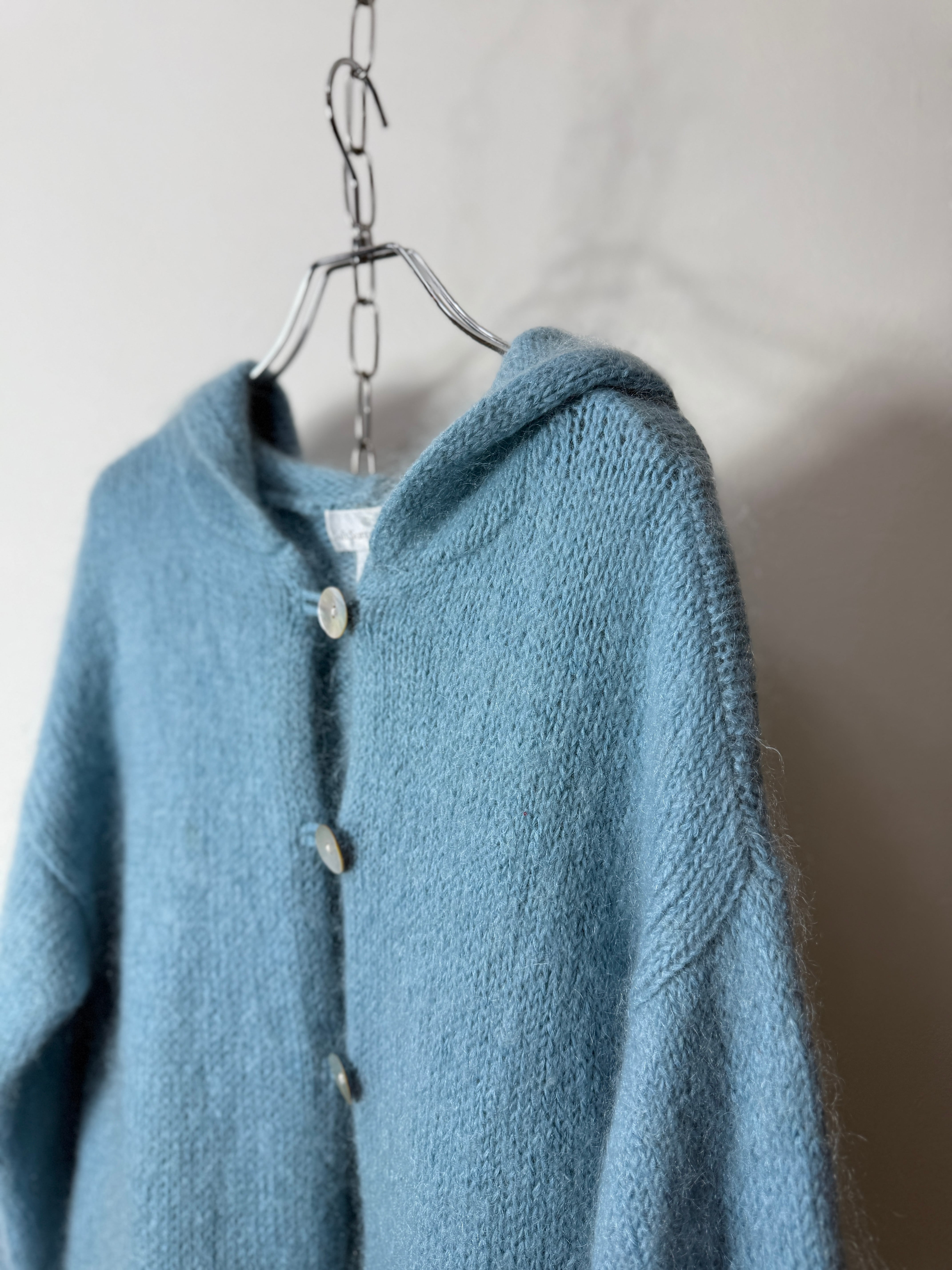 Mohair Blend Fuzzy Knit Cardigan