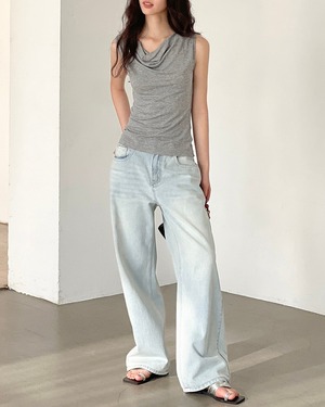 ライトウォッシュワイドデニム A0028