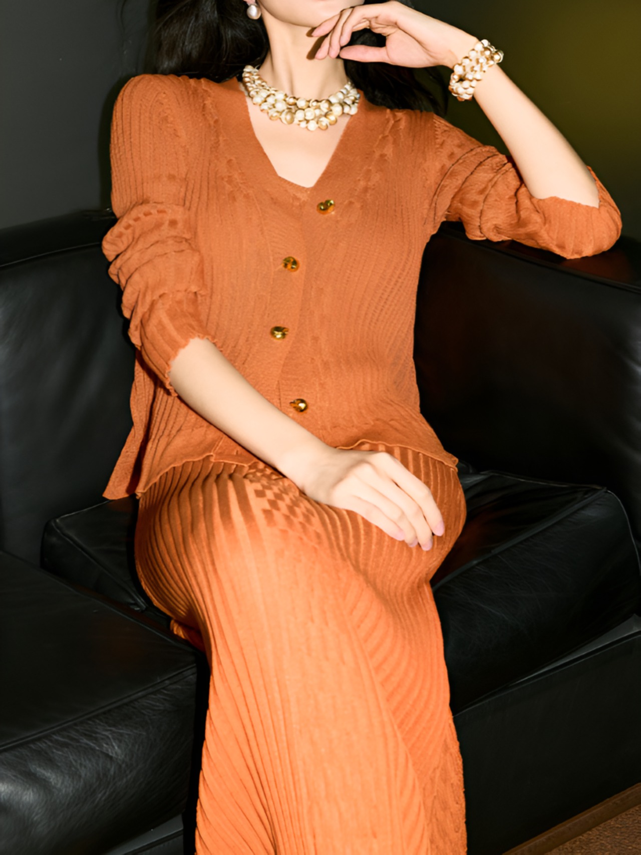 Linen slim cardigan【H00055】