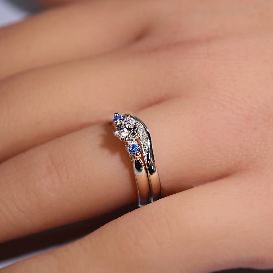 【K10ゴールド エンゲージリング 婚約指輪】K10 YG PG WG 天然ダイヤモンド モアサナイト 婚約指輪 エンゲージリング シリーズ008