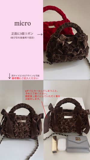 【11/28限定予約販売】velvet ribbon bag  micro