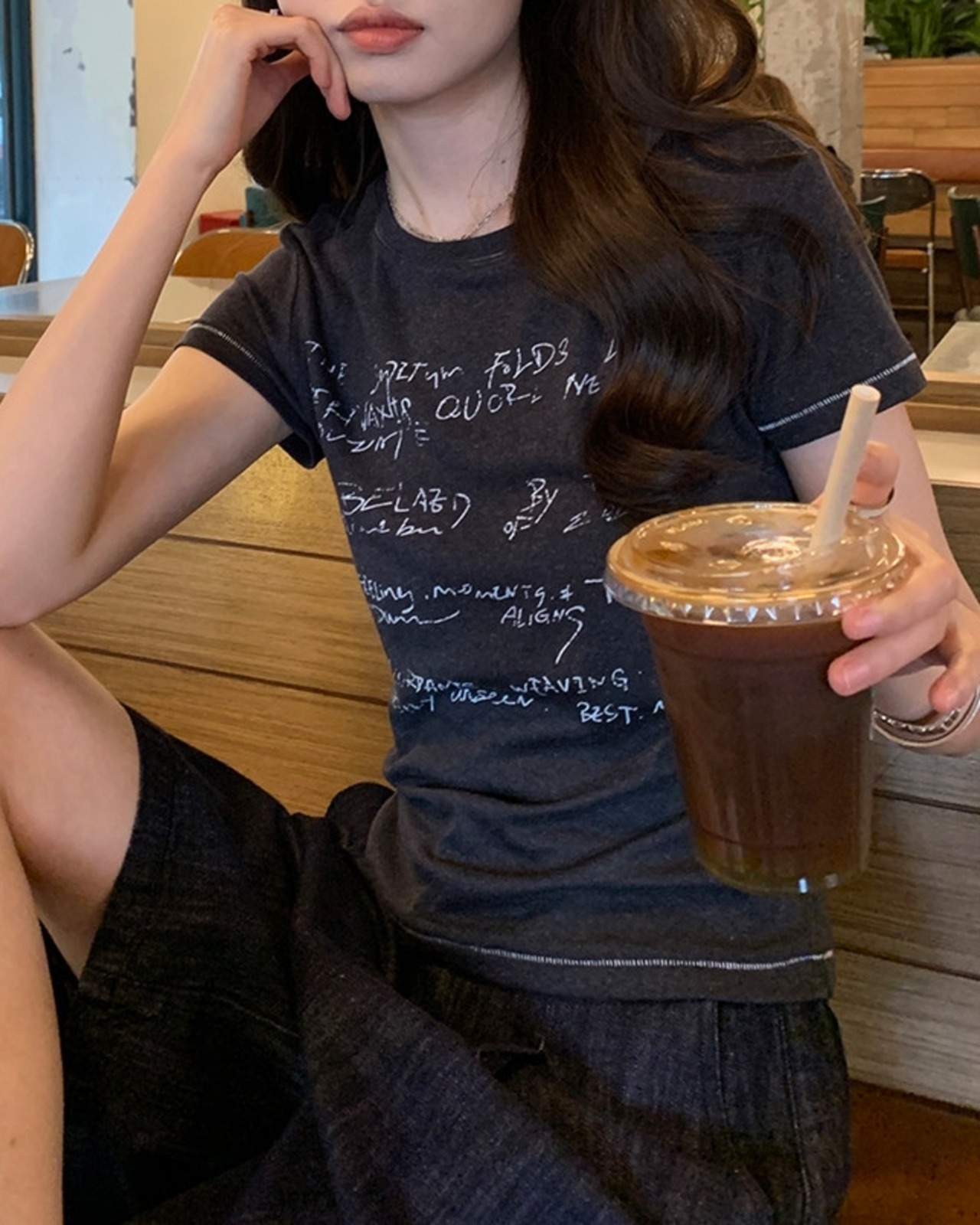 グラフィックプリント半袖Tシャツ 2color A1080 - 9