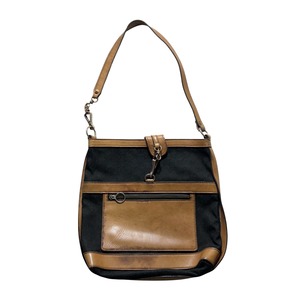 vintage GUCCI GG canvas × leather shoulder bag