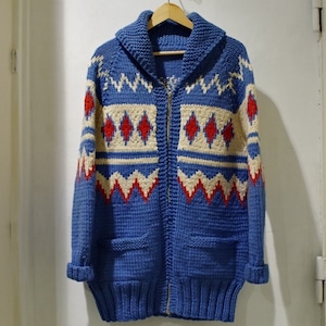 1950-60s Vintage Cowichan Sweater / 60年代 ダイヤ柄 ヴィンテージ カウチン セーター