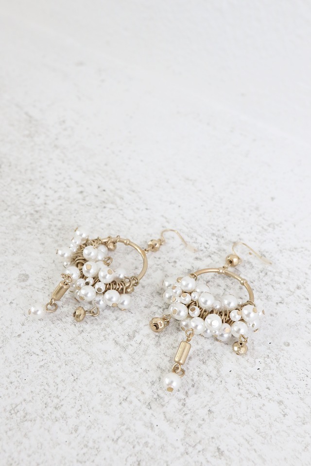 パールフープピアス / pearl hoop earrings(25P49012H）