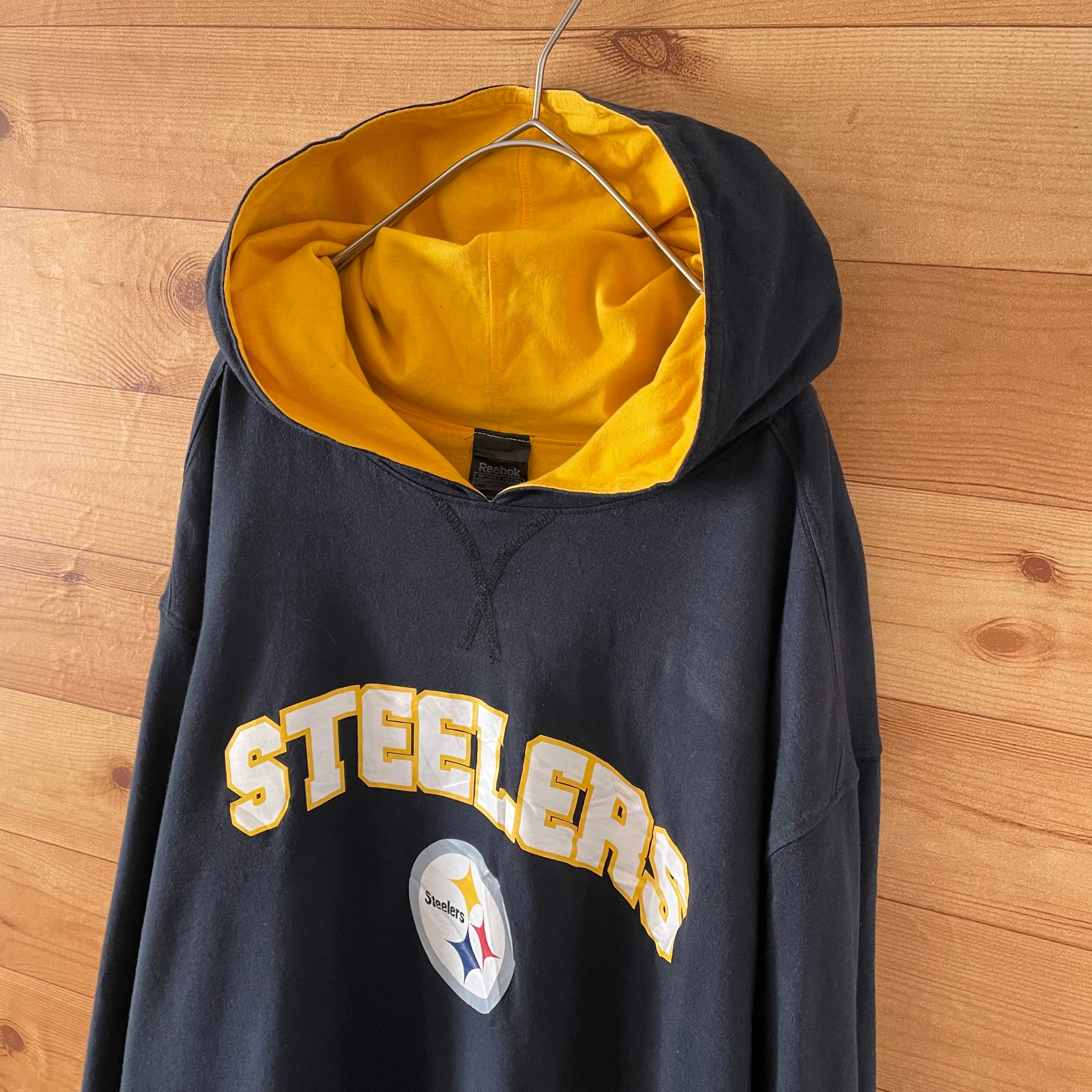 Reebok】NFL STEELERS スウェットパーカー ダブルフェイス