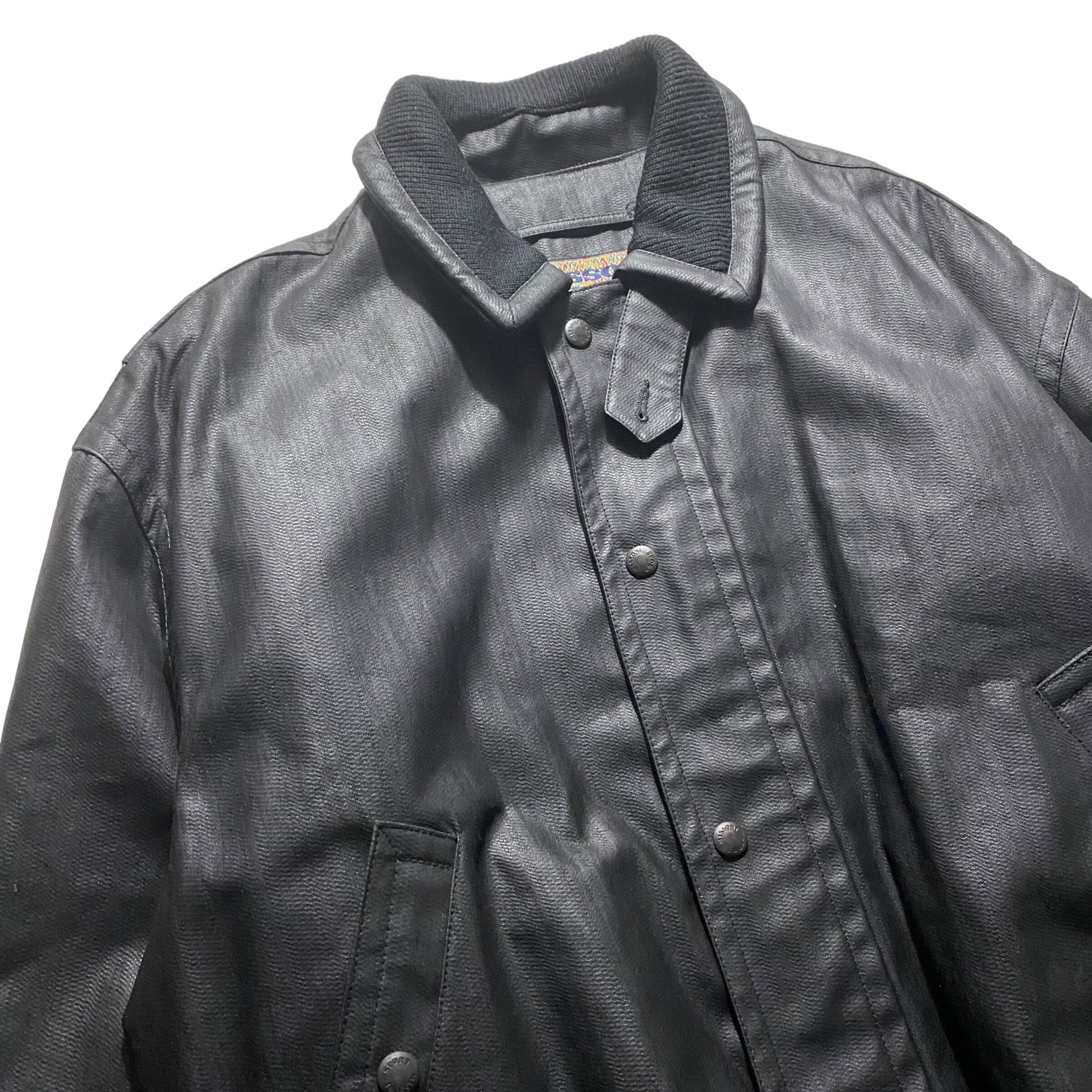 vintage MISSONI SPORT black coating flight jacket | NOIR ONLINE