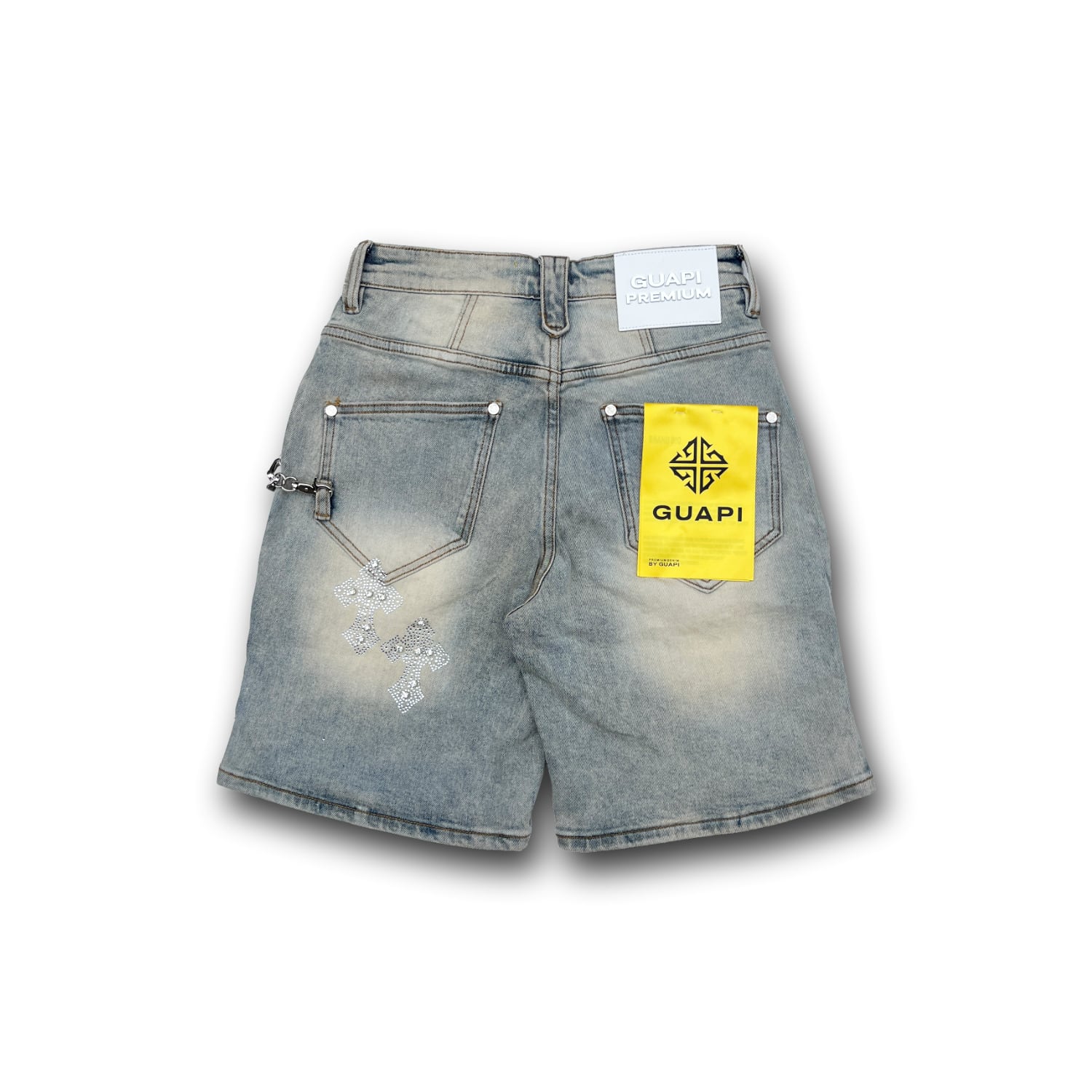 GUAPI / FADED CROSS DENIM SHORTS | HOLICK