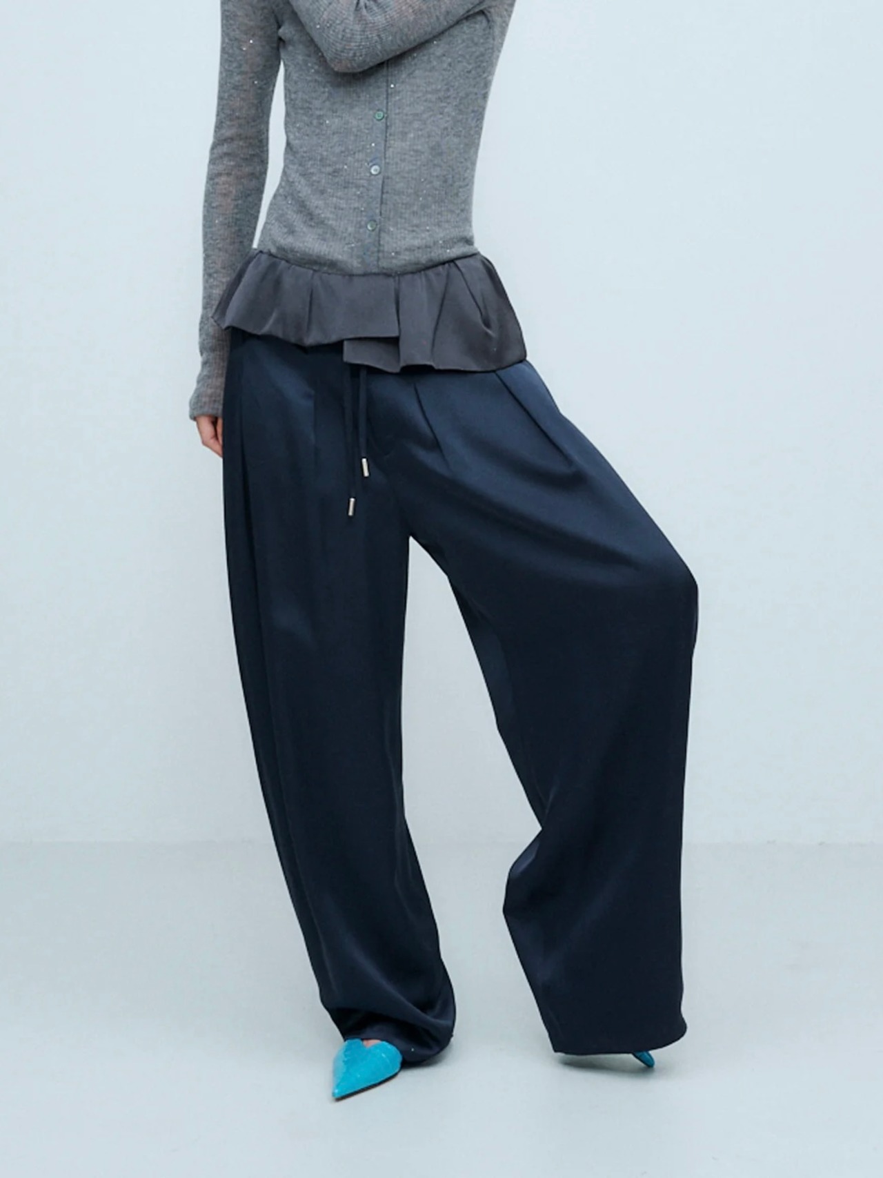 THINGS THAT MATTER　シングスザットマター  / PEPLUM SATIN EASY PANTS - 7