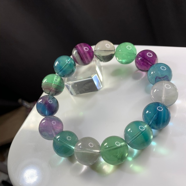 b189透明度高め✩大玉フローライトブレスレット