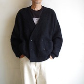 meanswhile  Mohair Double Knit Cardigan  Off Black MW-KT25203