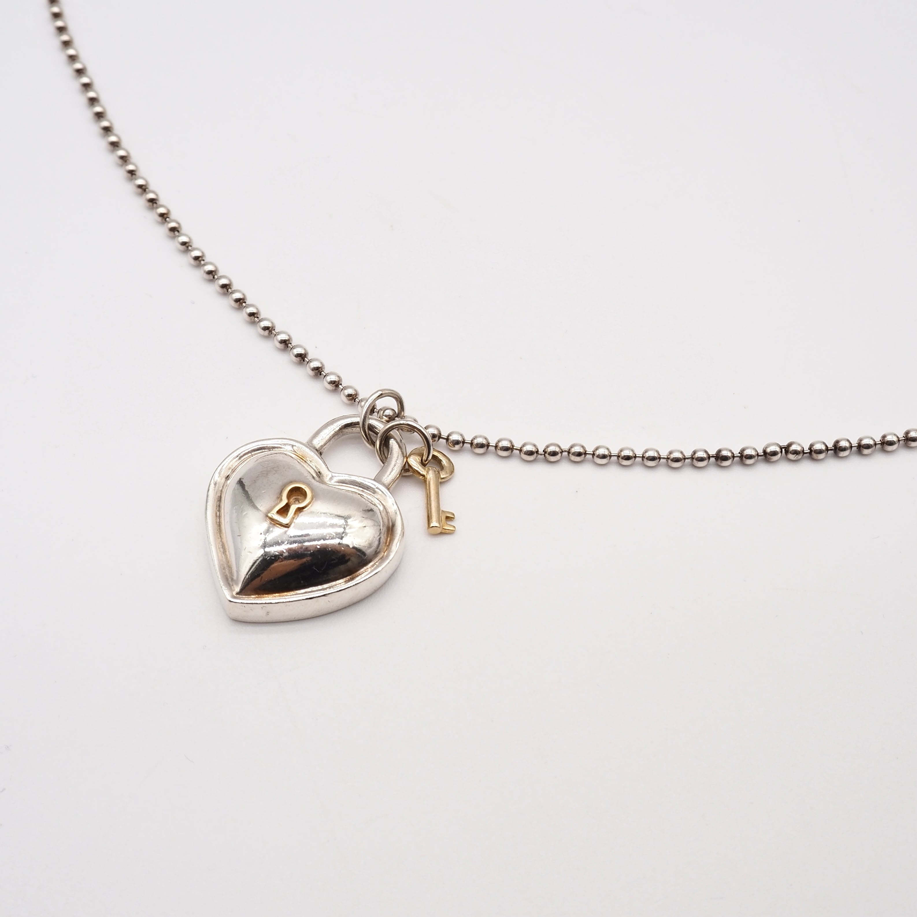 Tiffany&Co. ハートロック ネックレス シルバー925 K18 ティファニー