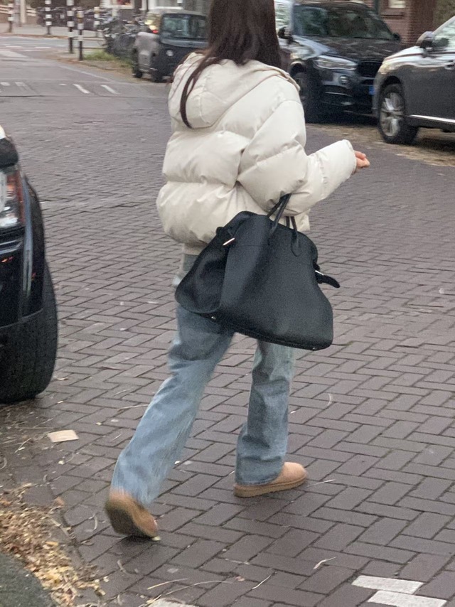 (予約) verveine / Urban hoodie goose-down short padding 2color