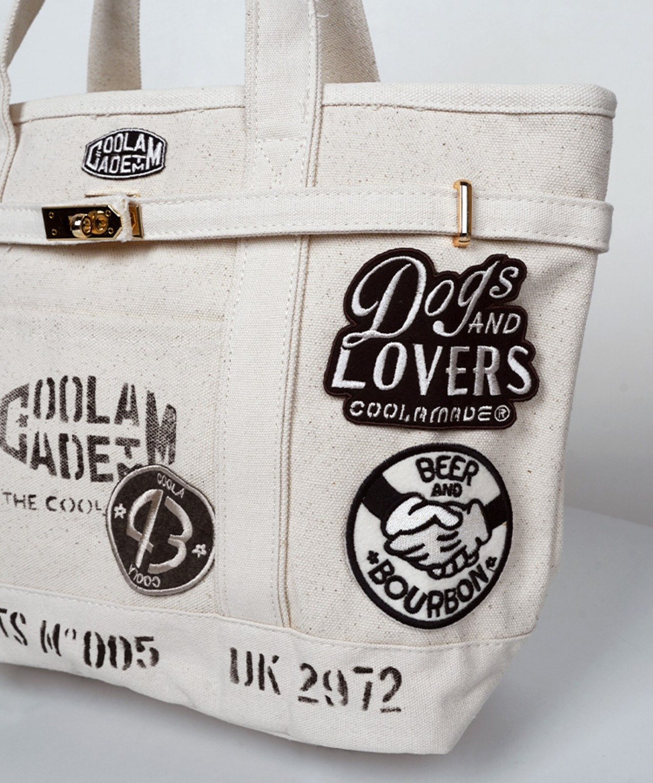 【直営限定ITEM】マルチワッペンターンロックトートバッグ TYPE-B (IVORY) CQ-48515H