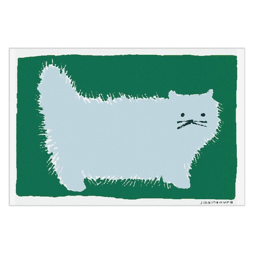 再入荷【JIN KITAMURA】KNIT BLANKET 水色ねこ ニットブランケット