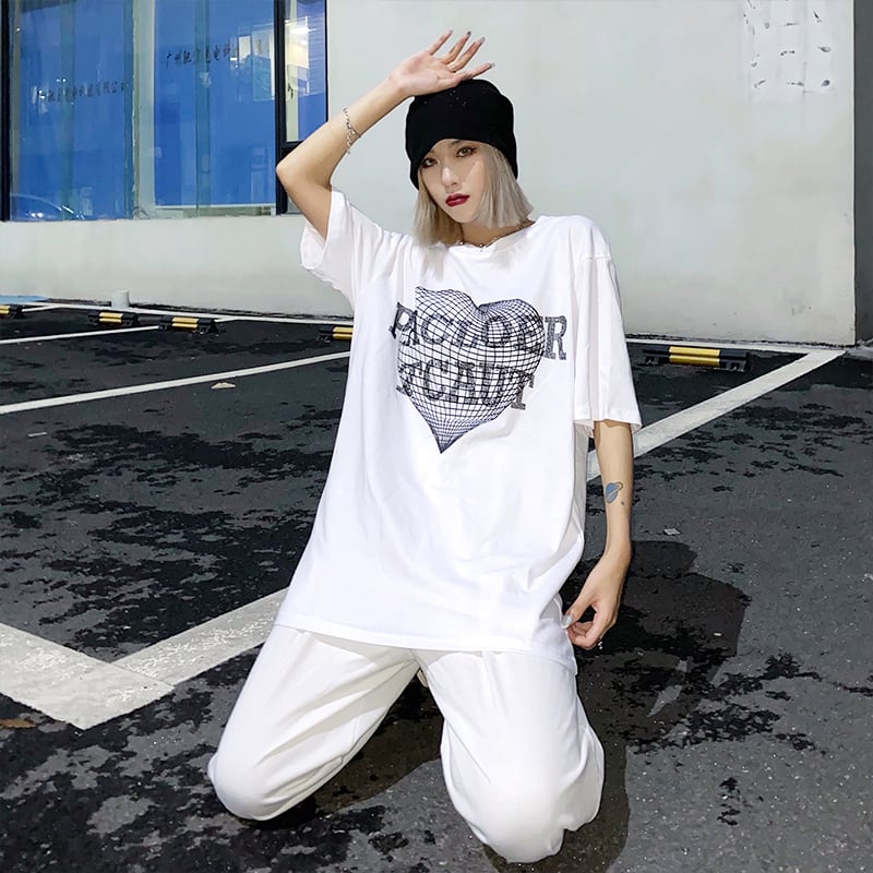 夏服韓国ファッショントレンドスタイルルーズシャツ Tシャツレディース