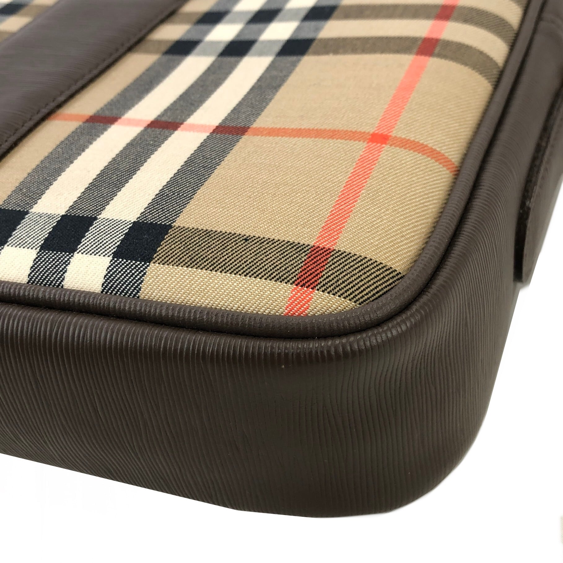 Burberrys' バーバリーズ ロゴ キャンバス×レザー ショルダーバッグ