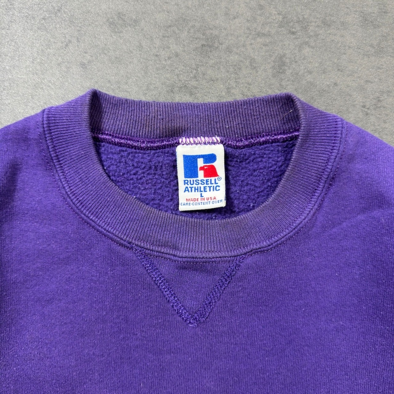 90s Russell Athletic sweatshirt solid purple L 古着 - 4