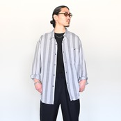 山内(ヤマウチ)ウールメッシュクロス・ワンタックスラックス 洗い加工スタイル