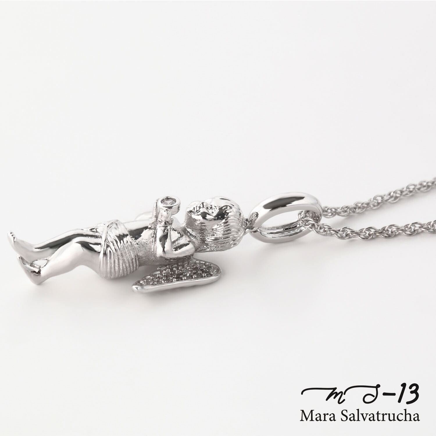 MS-13】K18GP エンジェル チャーム M（ホワイトゴールド