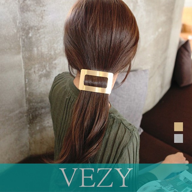 プレートバレッタ 韓国 スクエアフレーム メタル ヘアクリップ カッチン留め ヘアアクセサリー 幅広 ヘアピン ヘアアレンジ 髪留め カジュアル ワイドバレッタ 髪留め クリップ ヘアアクセ ベジー VEZY ItemNo.【18930631 】