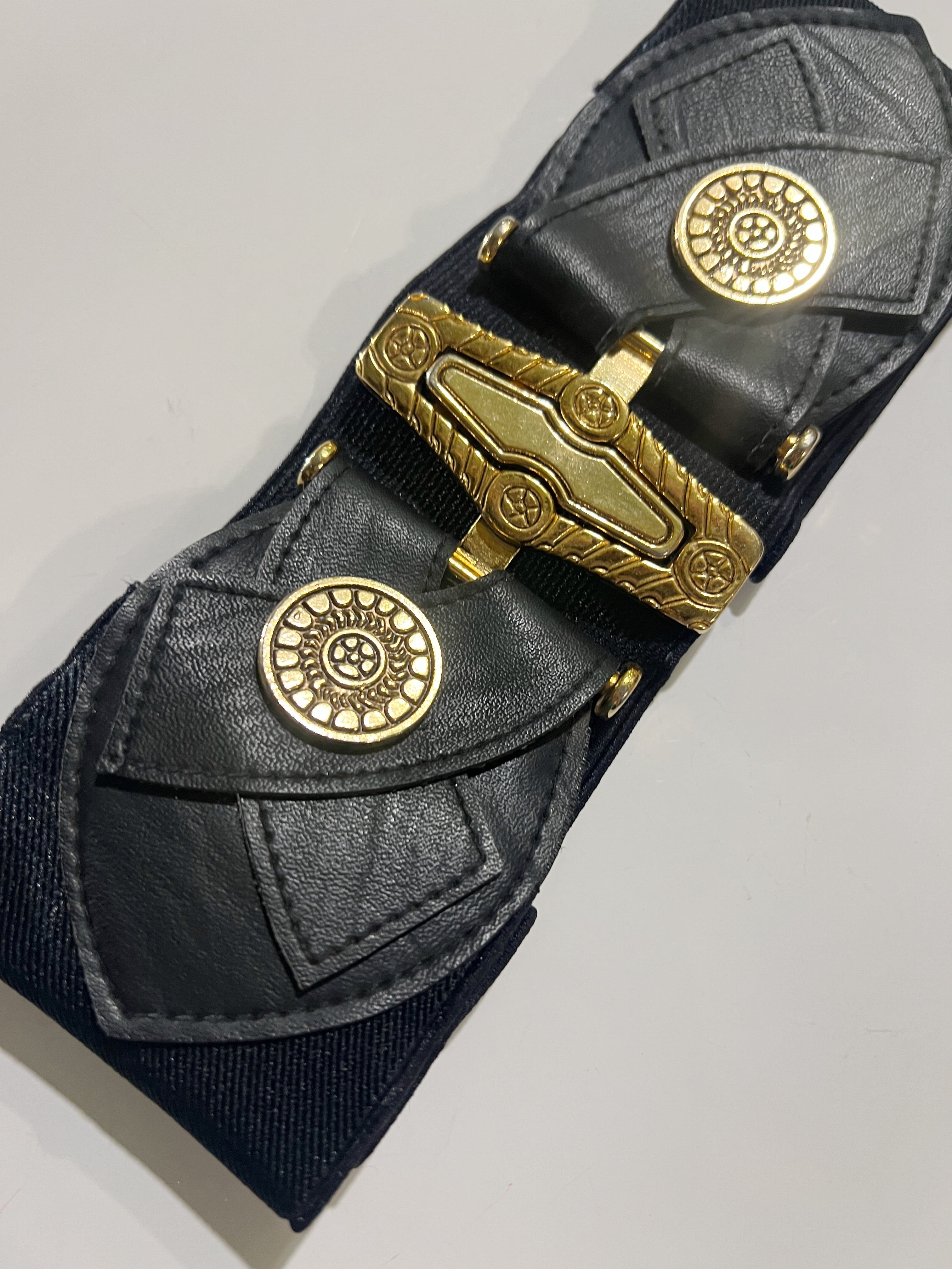 80s-90s black × gold belt
