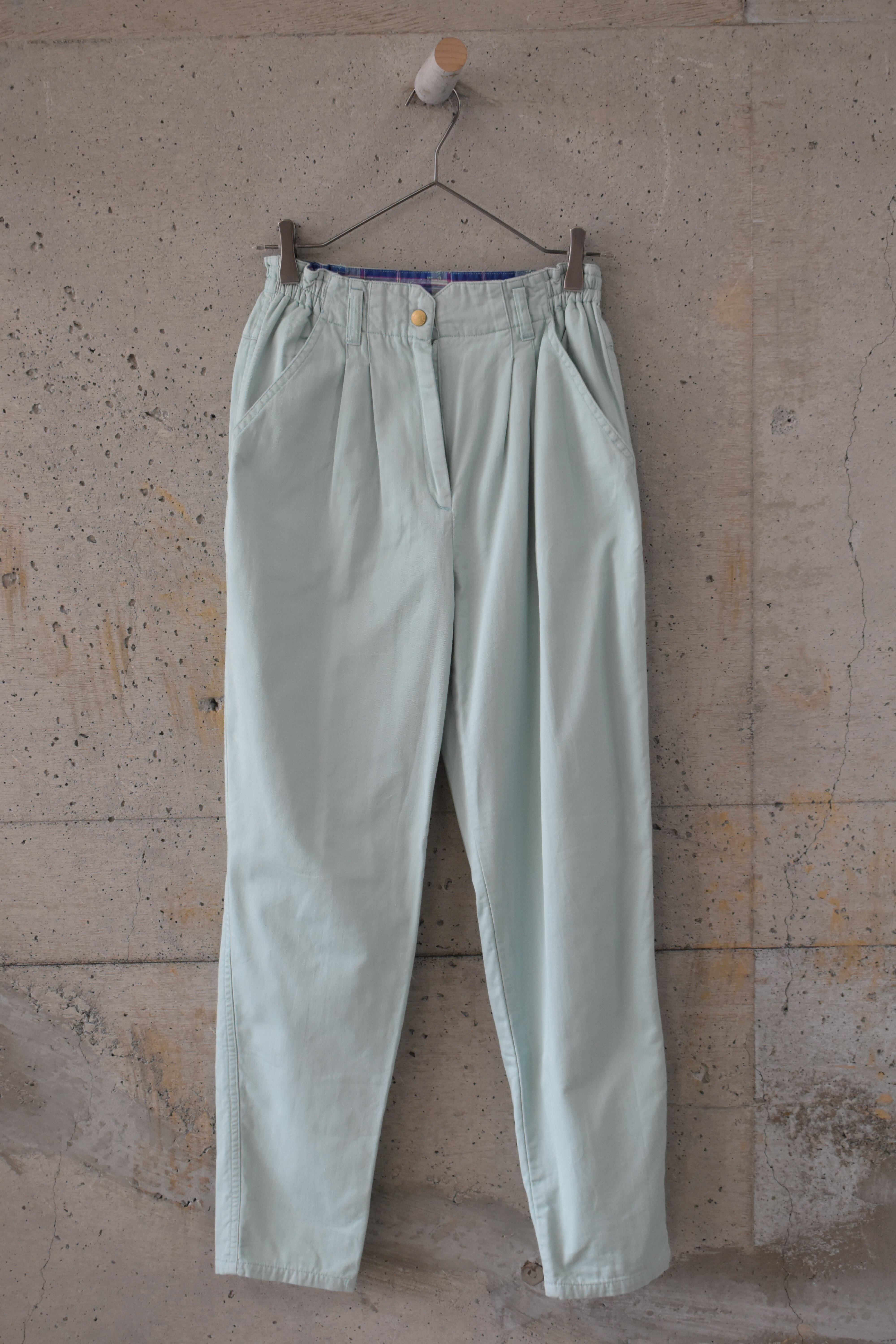 Mint green cotton pants