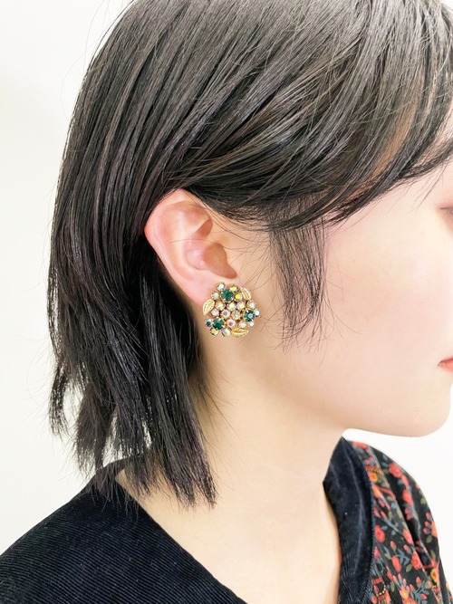 WEISS Vintage Bijoux & Leaves Earrings