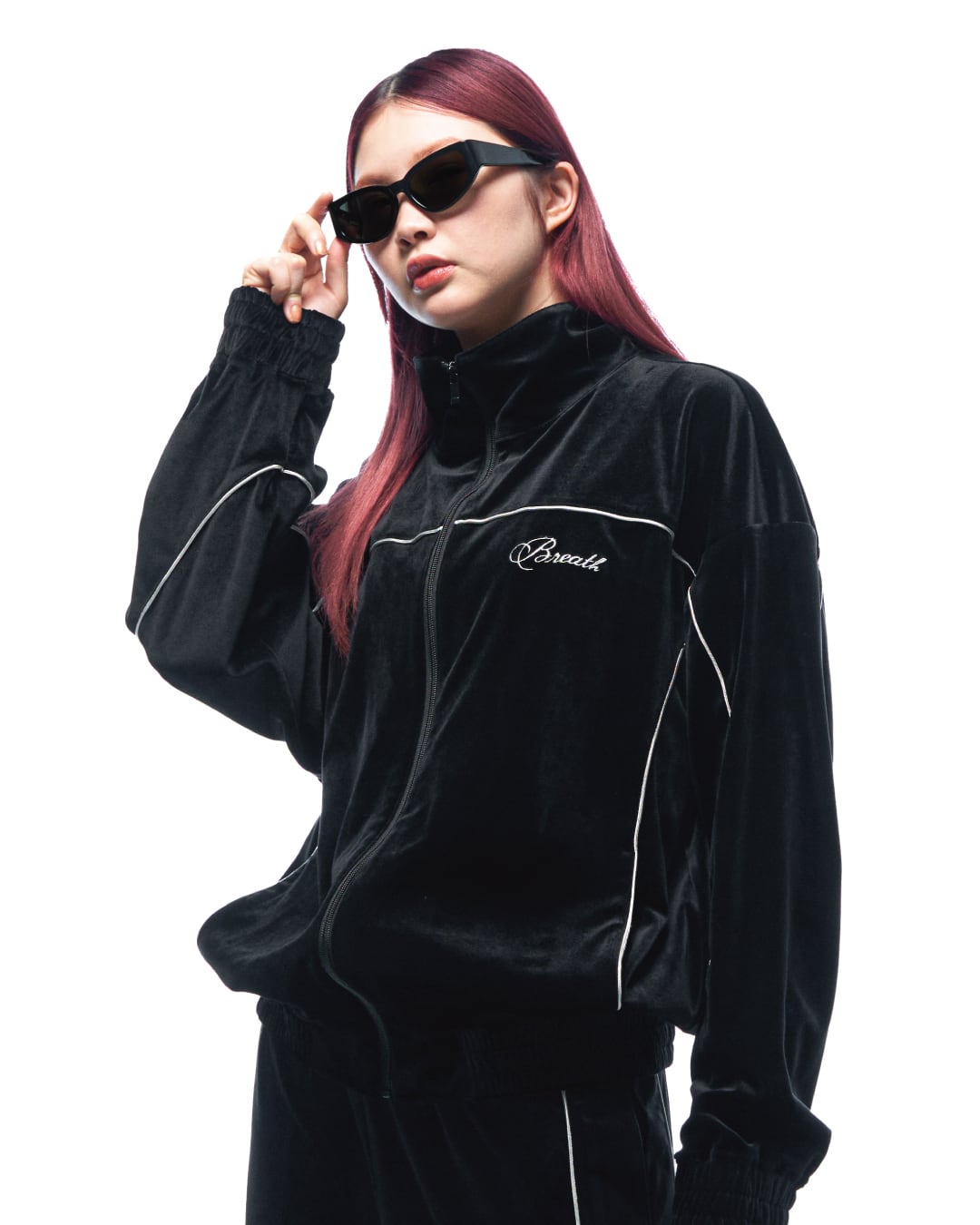 BREATH SPANGLE VELOUR PANTS / BLK BADHOP