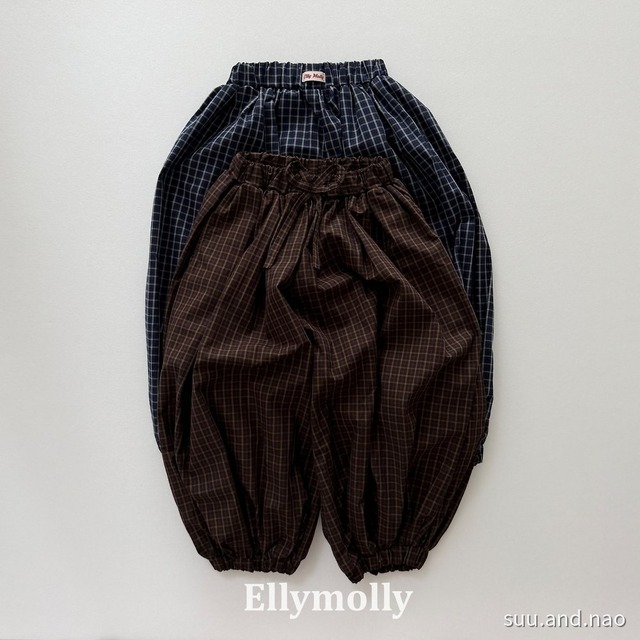 取寄:ELLYMOLLY オータムグリッドバルーンパンツ※送料無料