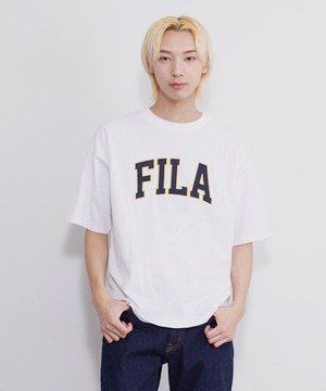 【FILA/フィラ】Tシャツ 半袖 WEB限定 カレッジ風ロゴ ブランド 刺繍 オーバーサイズ fh8021