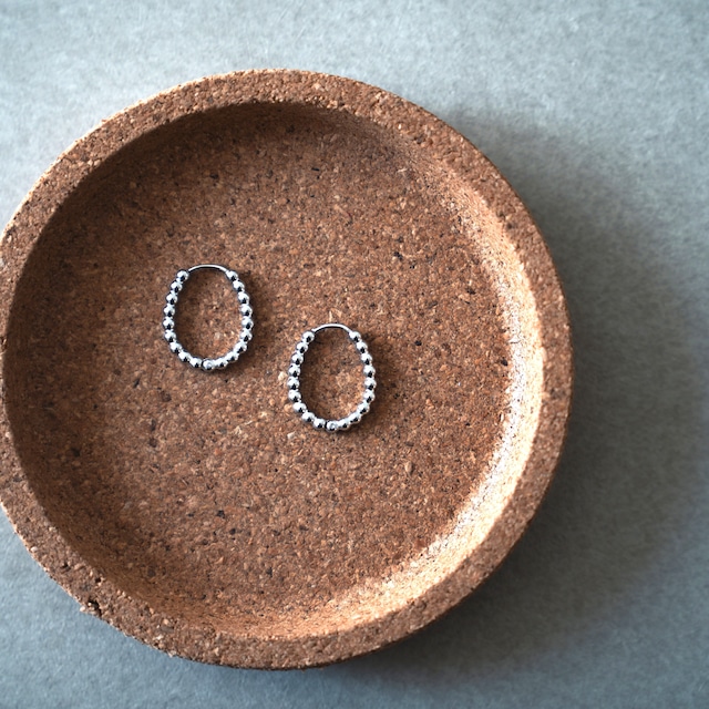 ワンタッチピアス オーバルボール サージカルステンレス SUS304