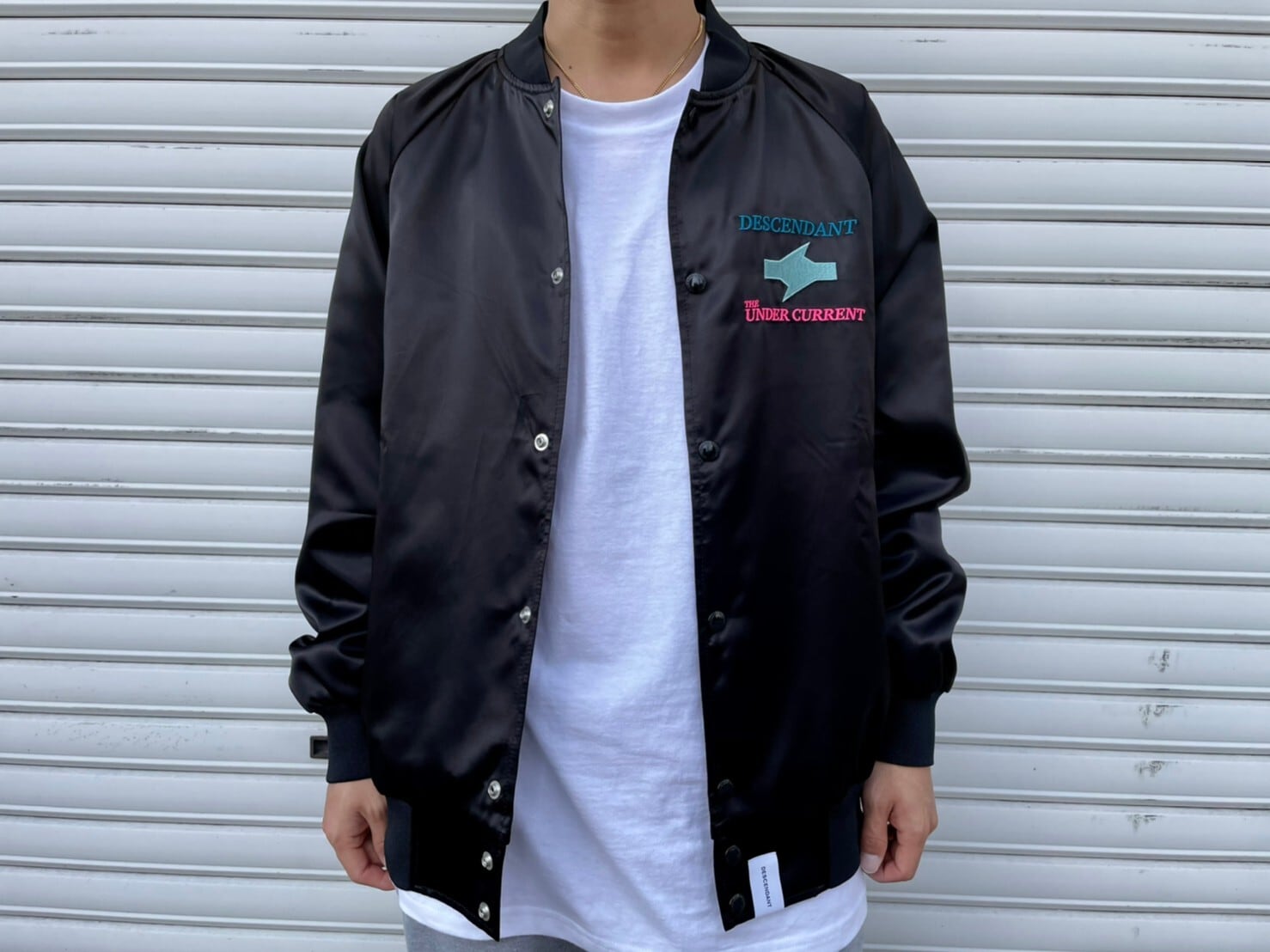 【最終値下中】20SS DESCENDANT SATIN JACKET 3素人採寸ですが下記の通りです