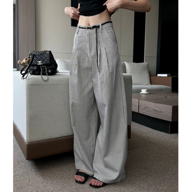 【トールサイズ有】Stripe wide pants　M2556