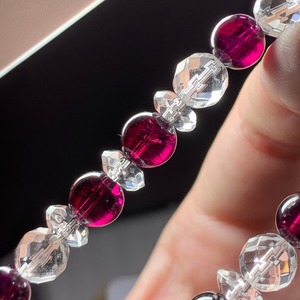 ロードライトガーネット×水晶 デザインブレスレット