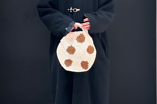 ROUND BAG　M　DOT pattern　Ecru / Brown