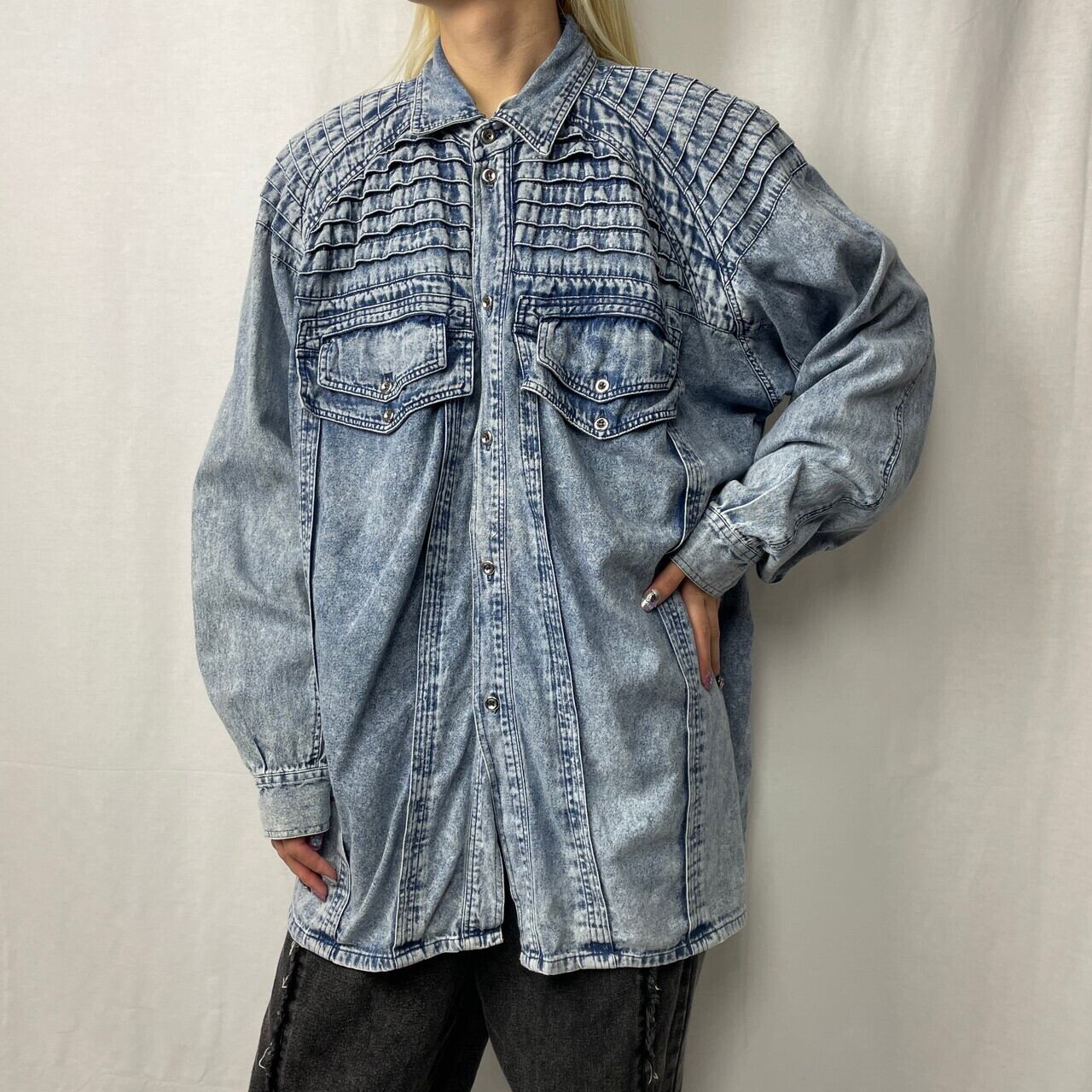 BRONZE ものすご AGE 当時物 デニム厚手の長袖シャツ 