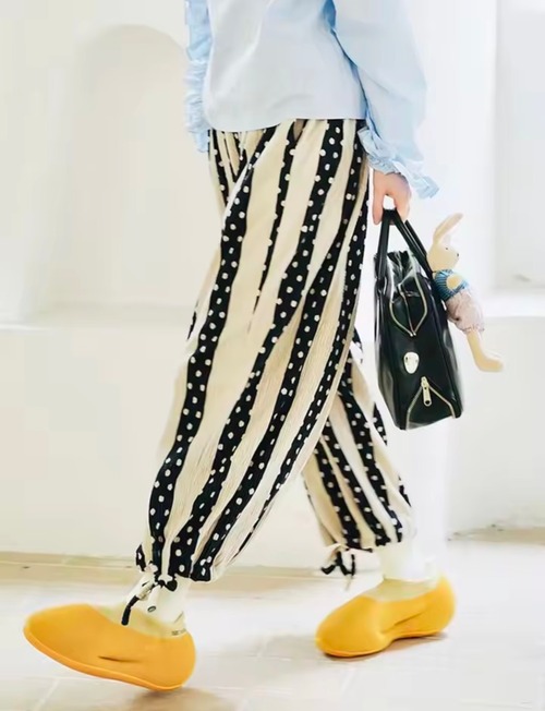 imakokoni　オリジナルストライプデザインブラックドットパンツ　223763