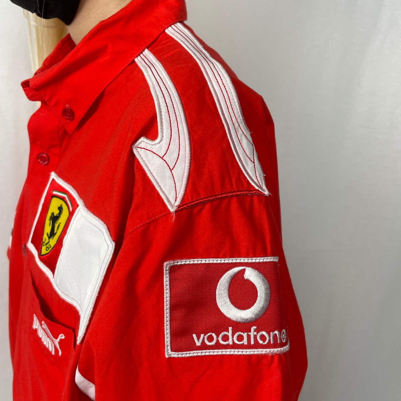 フェラーリ Ferrari レーシング ワッペン 企業ロゴ刺繍 半袖シャツ 