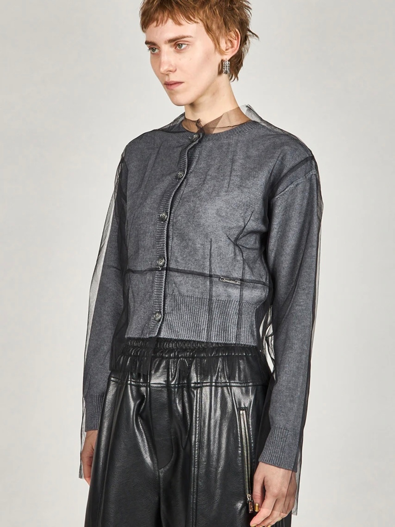 【25AW】PRANK PROJECT プランクプロジェクト / Reversible Tulle Knit Cardigan / カーディガン - 5