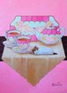 【China】tei98 B4 Round バラのティーセットと子猫　塚本禎子のダイヤモンドアート