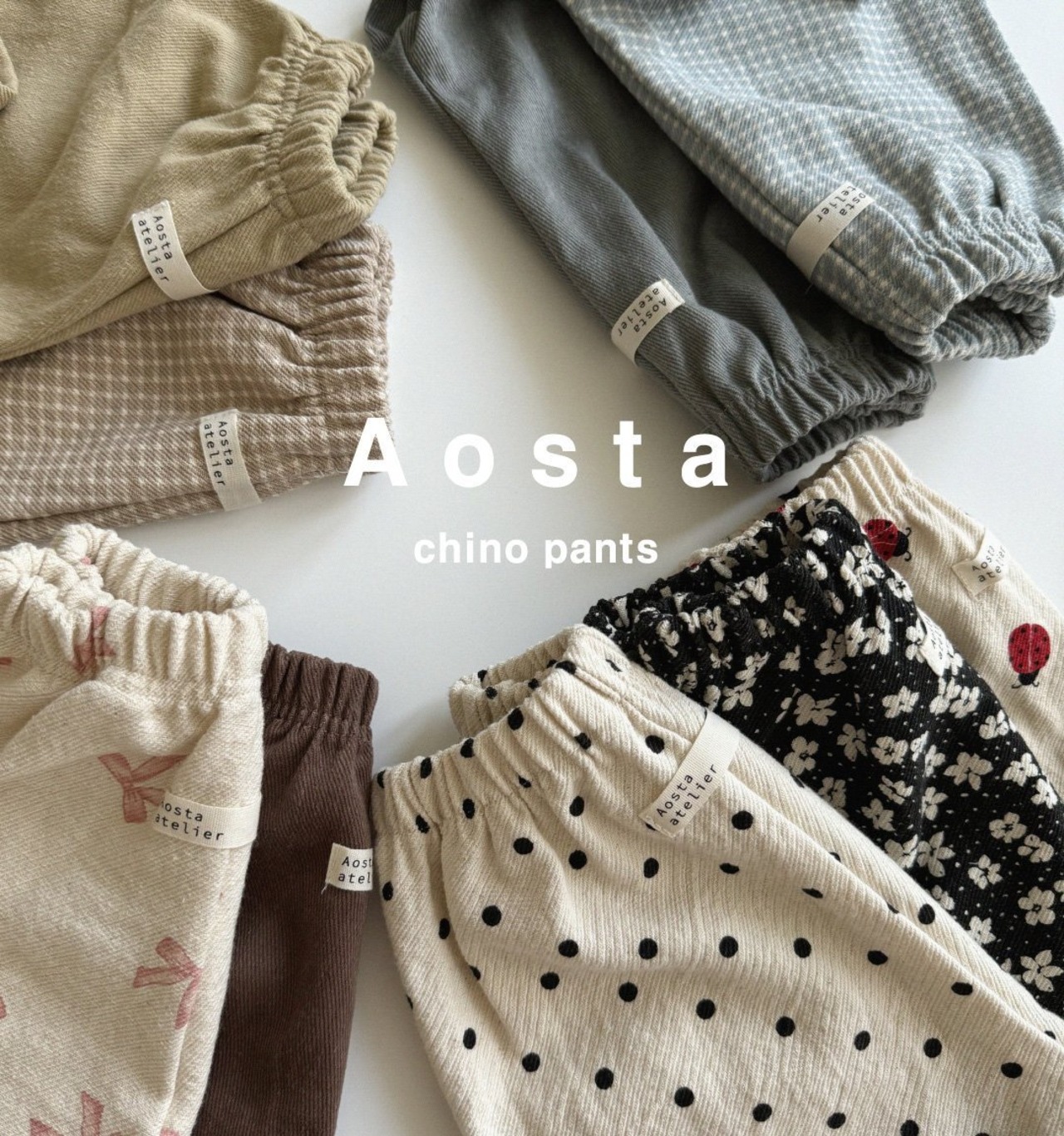 【Aosta】オータムチノパンツ 70~110cm  ブルーチェック 240811 - 9