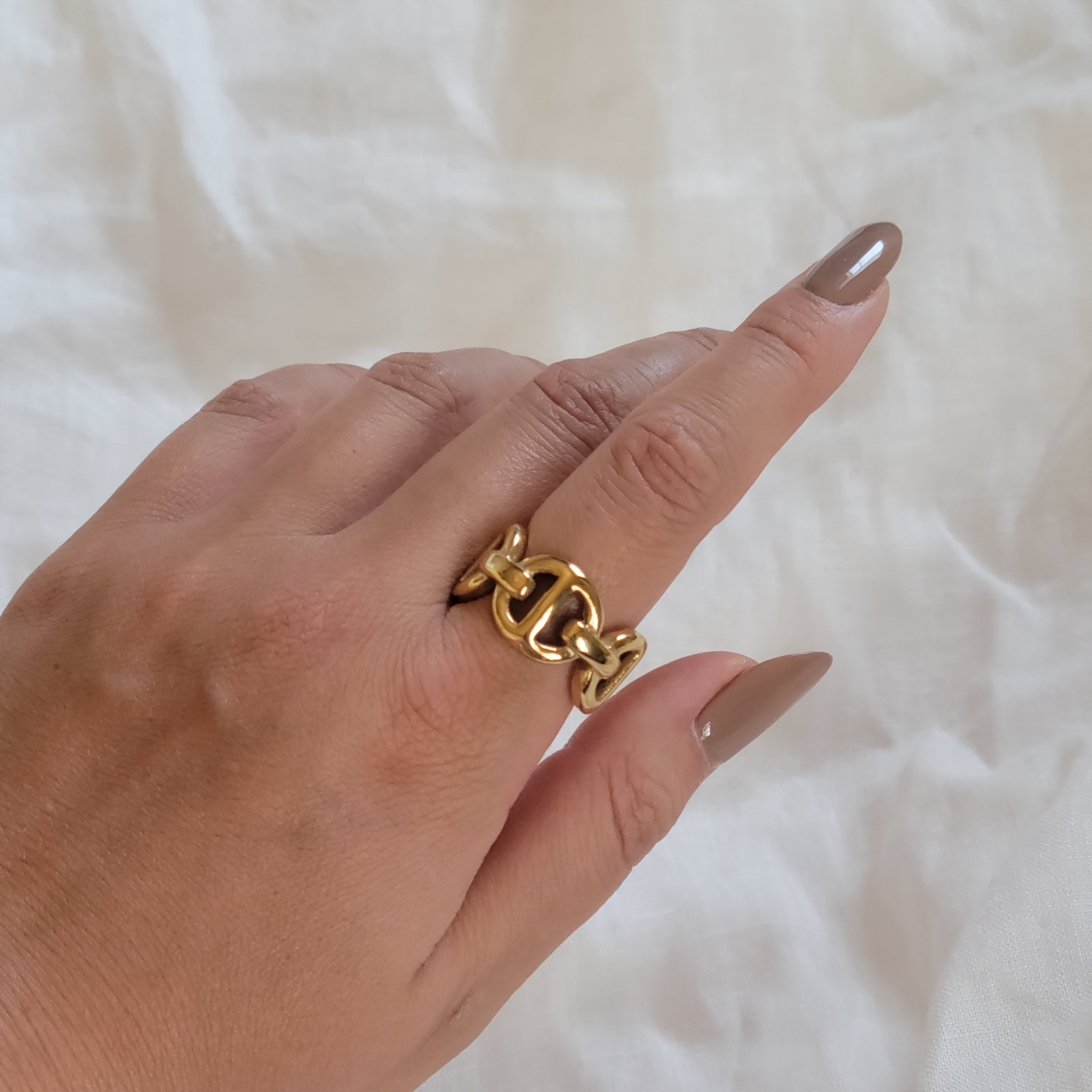013 Gilded Link Ring｜アンカーチェーン デザイン ゴールド