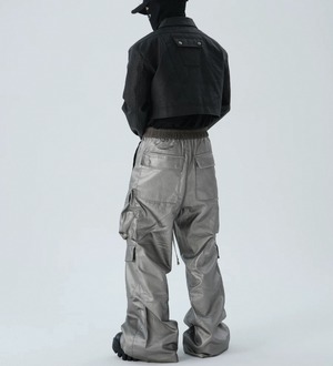 center zip wide silver cargo