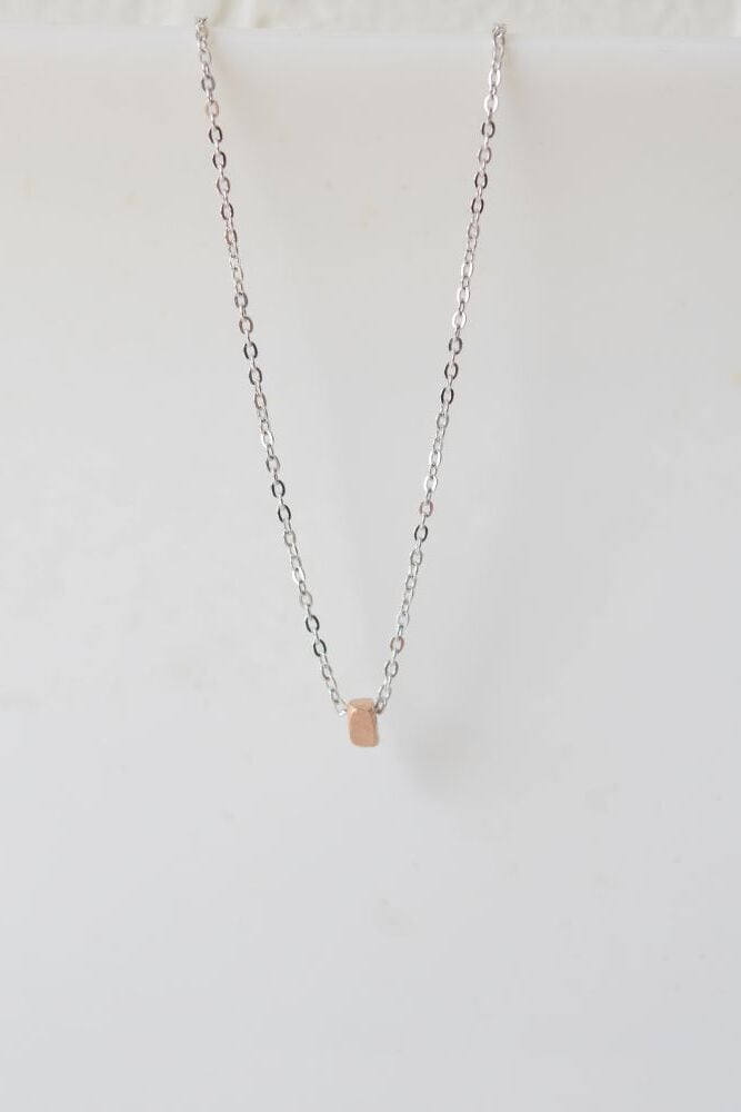 CHERRY BROWN / MIXビーズ しかくネックレス